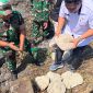 Peletakan batu pertama proyek jembatan Garuda Merah Putih di Desa Gita, Kecamatan Oba. (Istimewa)
