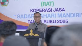 Wali Kota Tidore Kepulauan, Muhammad Sinen membuka Rapat Anggota Tahunan (RAT) Koperasi Jasa Sadar Bahari Mandiri tahun 2025. (Istimewa)