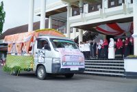 Pawai dilepas secara resmi oleh Wali Kota Tidore Kepulauan yang diwakili Asisten Sekda Bidang Pemerintahan dan Kesra, Rudi Ipaenin. (Istimewa)