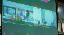 Rakor bersama Kepala BNPB RI dan Menteri PMK melalui zoom meeting dari ruang rapat Wali Kota Tidore Kepulauan. (Istimewa)