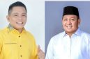 Komisaris PT. Damai Sejahtera Membangun, Yopi Saraung (Kameja Kuning) dan Mantan Bupati Pulau Taliabu, Aliong Mus (Kemaja Putih). (Istimewa/Rakyatmu)
