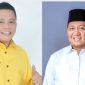 Komisaris PT. Damai Sejahtera Membangun, Yopi Saraung (Kameja Kuning) dan Mantan Bupati Pulau Taliabu, Aliong Mus (Kemaja Putih). (Istimewa/Rakyatmu)