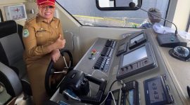 Foto Bupati Kepulauan Sula, Fifian Adeningsi Mus di KMP Sula Bahagia saat Uji Coba Perdana Tahun 2024. (Istimewa)