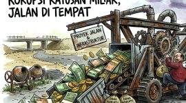 Ilustrasi Kasus Dugaan Korupsi di Kabupaten Kepulauan Sula. (Gemini for RakyatMu)