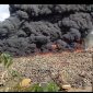 Tumpukan Ban Bekas Terbakar di Kawasan PT IWIP. (Screenshot Video/RakyatMu)