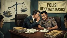 Ilustrasi Ilustrasi Persekongkolan Jahat PT NHM dan Polisi. (Gemini)