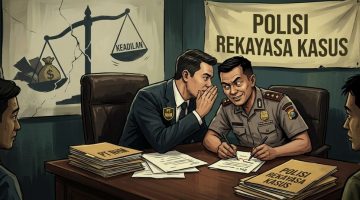 Ilustrasi Ilustrasi Persekongkolan Jahat PT NHM dan Polisi. (Gemini) 