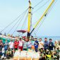pupuk organik dari Kementerian Pertanian tiba di Pelabuhan Bobong, Kabupaten Pulau Taliabu. (RakyatMu)