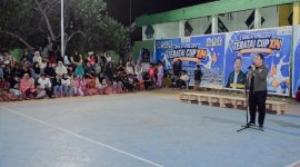 Suasana Penutupan Turnamen Bola Voli Teratai Cup XIV 2026 di Kelurahan Sasa, Kecamatan Ternate Selatan, Kota Ternate. (Atu for RakyatMu)